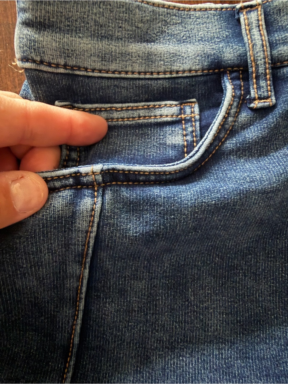 Vanilla Star Light and Dark Blue Washed Denim Jeans - Picture 4 of 7